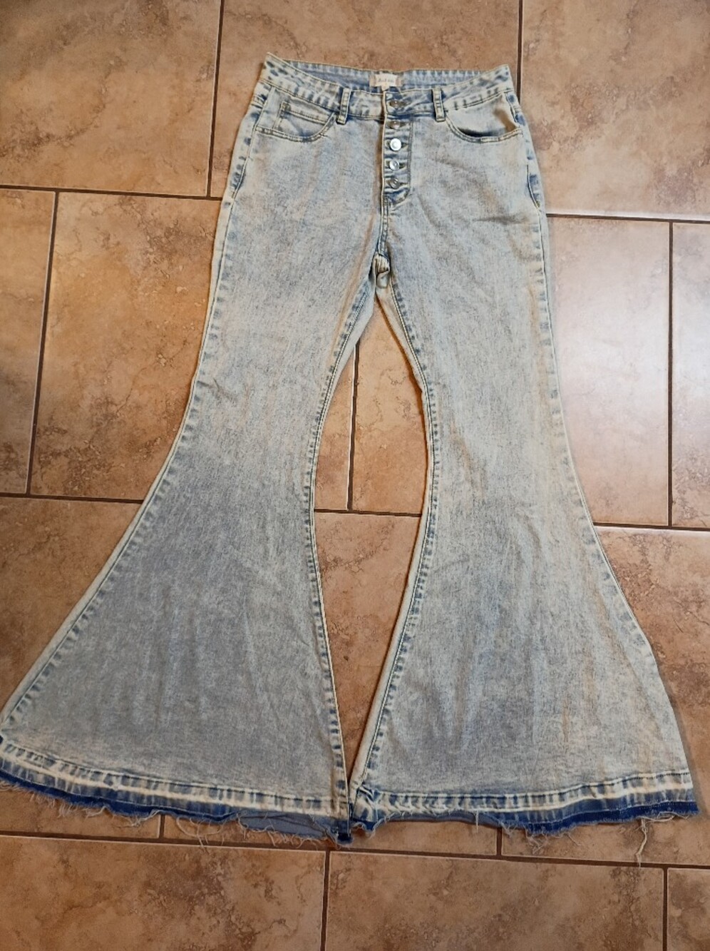 Altar'd State Faded Light Blue High-Rise Wide Leg Jeans